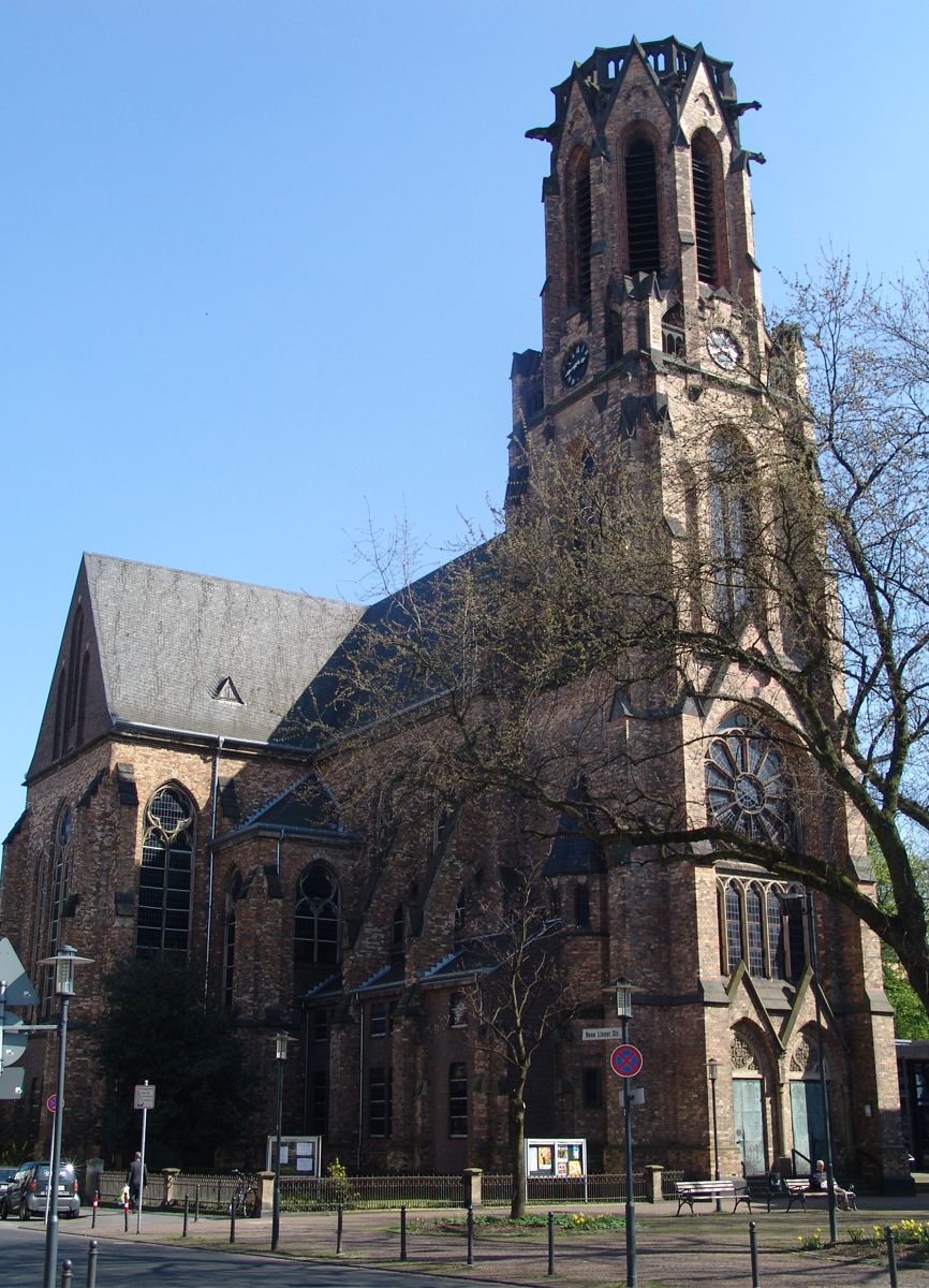 Friedenskirche Krefeld, in der das Liederfest stattfinden wird.